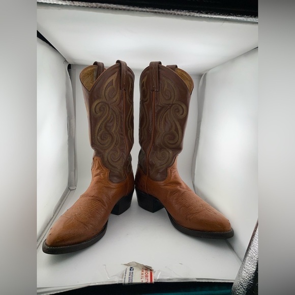 Vintage Tony Lama Exotic Ostrich Quill Western Cowboy Boots 8 D Made in USA - Picture 12 of 14